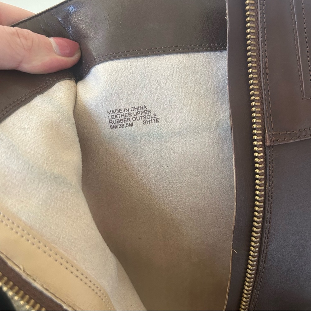 Michael Kors Brown Leather Boots Gold Logo Size 8 - Picture 7 of 7